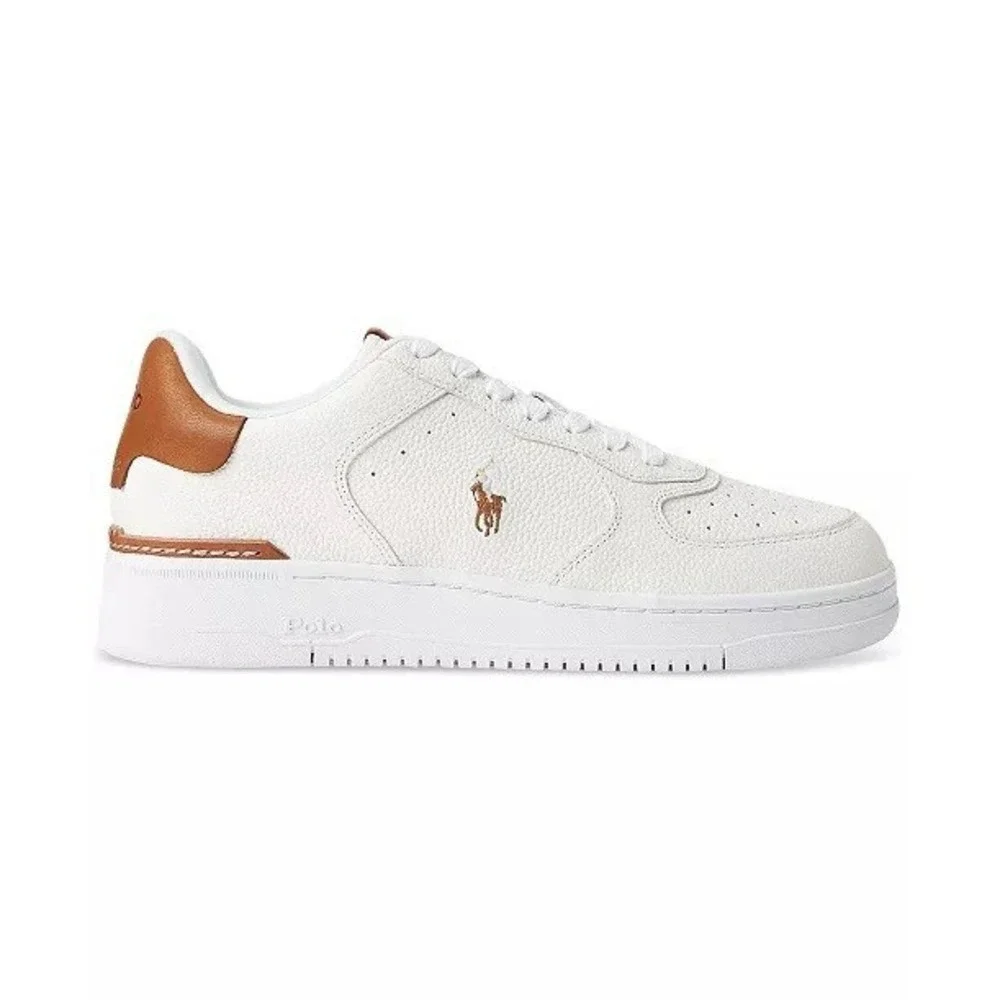 Polo Ralph Lauren Masters Court Leather Sneaker Deckwash White/Tan Men's US 8